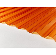 Профилированный поликарбонат оранжевый прозрачный, 0,8мм, 1,05*2 м трапеция
