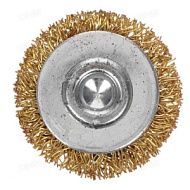 74440 Щетка для дрели Matrix, 30мм, плоская со шпилькой, латунированная витая проволока