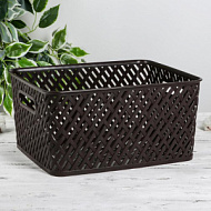 926177 Корзина для хранения «Плетёнка», 35×29×17,5 см, коричневая