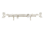 Карниз Телескопический MAGELLAN двухрядный наконечник Лист слоновая кость 160-300см