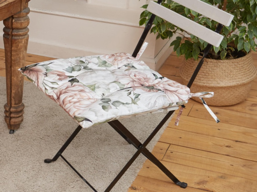 Сидушка на стул "Этель" Пионы 42х42см, 100% хл, 190 г/м2