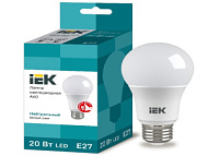 Лампа светодиодная ИЭК ECO A60 20Вт грушевидная 230В 4000К E27