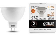 Лампа светодиодная Elementary 5.5Вт MR16 софит 3000К тепл. бел. GU5.3 430лм GAUSS 13516