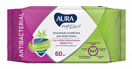 Салфетки влажные  AURA Tropic CocktaiI с антибактериальным. эффектом. 60шт/уп