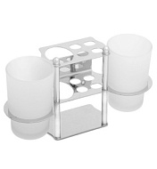 Держатель для щеток Acсoona, хром, 2 стакана 103А
