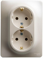 Розетка 2-м СП GLOSSA 16А IP20 с заземл. в сборе перламутр SchE GSL000624