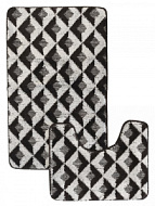 F002 Набор ковриков для ванной комнаты AQUADOMER FIESTA серый. 2 предмета 50*80 см