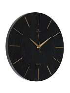 Часы настенные, серия: Классика, плавный ход, d-30 см, черные с золотом