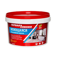 Краска "Первая линия" акриловая, моющаяся, белоснежная 14,0кг