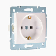 551563 Механизм розетки 1-м СП Karina с заземл. термопласт жемчуж./бел. перламутр. LEZARD