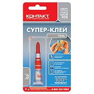 Супер-клей гель Контакт 3гр на блистер-карте