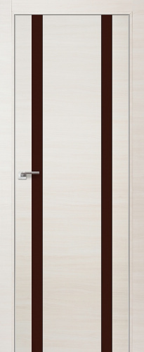 Дверное полотно модель №15  600*2000мм Эшвайт черное стекло Экошпон