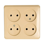 Розетка 4-м ОП Этюд 16А IP20 без заземл. крем. SchE PA16-205K,293412