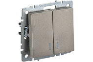 Выключатель IEK 2-кл. СП BRITE ВС10-2-1-БрШ 10А с инд. шампань BR-V20-1-10-K37