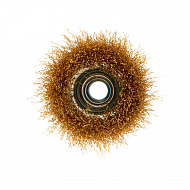 74605 Щетка для УШМ Matrix, 100 мм, М14, "чашка", латунированная витая проволока