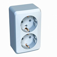 87975 Розетка SchE Этюд 2-м ОП 16А с/з белая РА16-007В