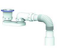 G22 Сифон для душевого поддона Unicorn, прикручивающийся выпуск1 1/2, гибкое соединение Ø40*40/50